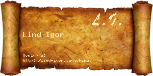 Lind Igor névjegykártya